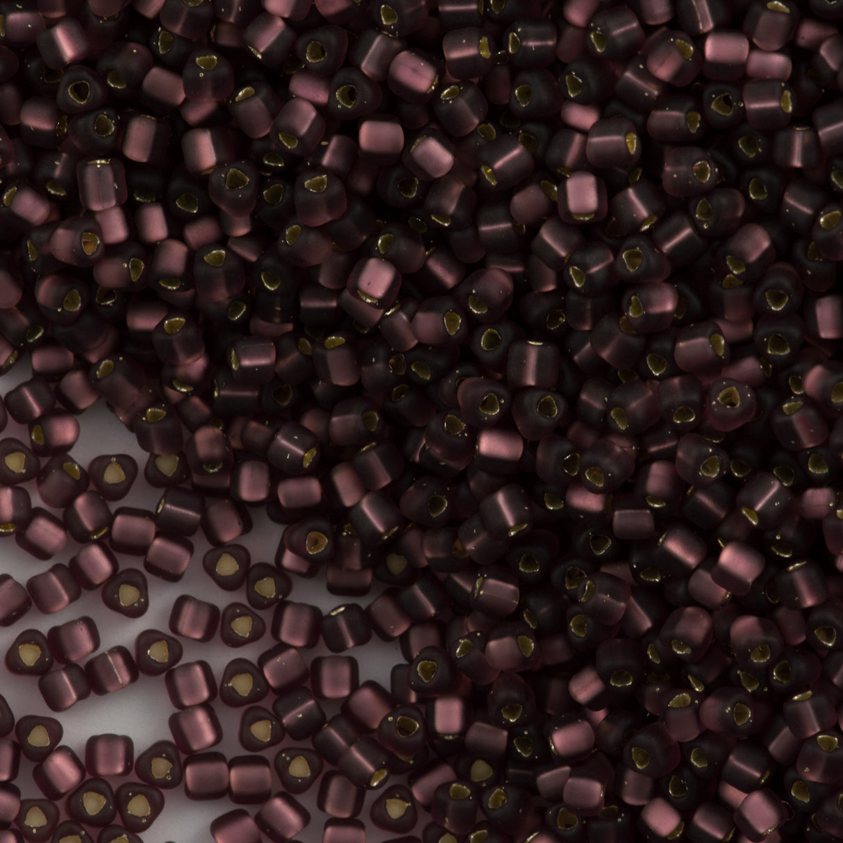 Miyuki Triangle Seed Bead 10/0 M Silver Lined Dark Smoky Amethyst 15g (2432F)