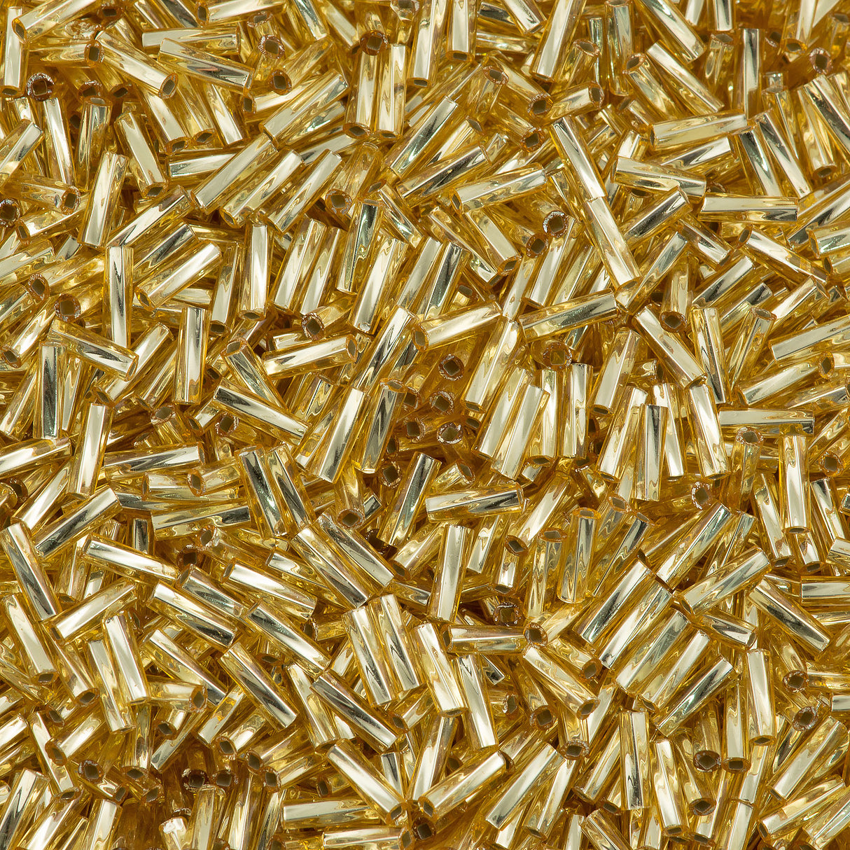 Miyuki 2x6mm Twisted Bugle Bead Silver Lined Gold 25g (3)