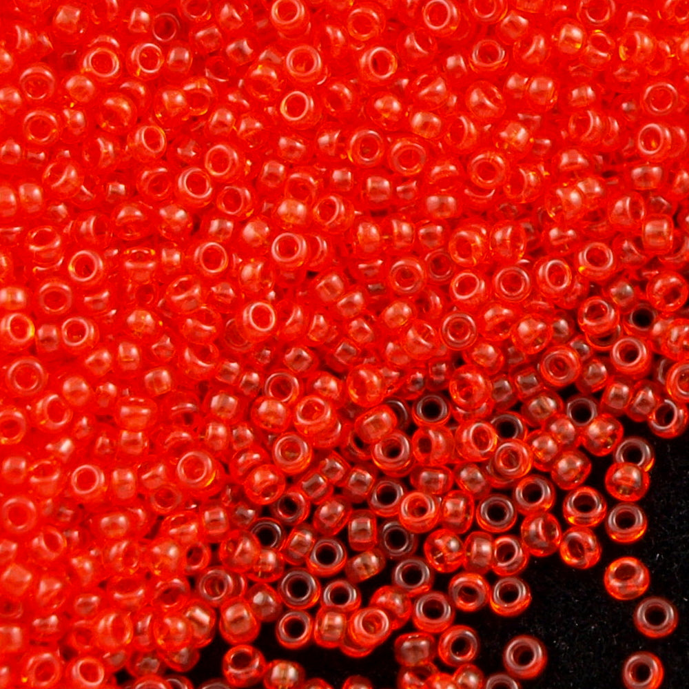 Miyuki Round Seed Bead 15/0 Transparent Orange 2-inch Tube (139)