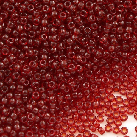 Miyuki Round Seed Bead 15/0 Transparent Ruby 2-inch Tube (141)