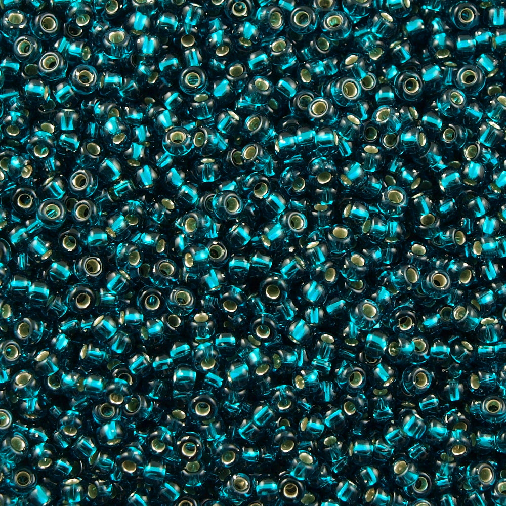 Miyuki Round Seed Bead 11/0 Silver Lined Dark Teal 22g Tube (30)