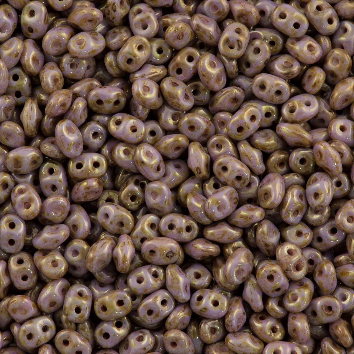 Super Duo 2x5mm Two Hole Beads Senegal Brown Purple (03000BP)