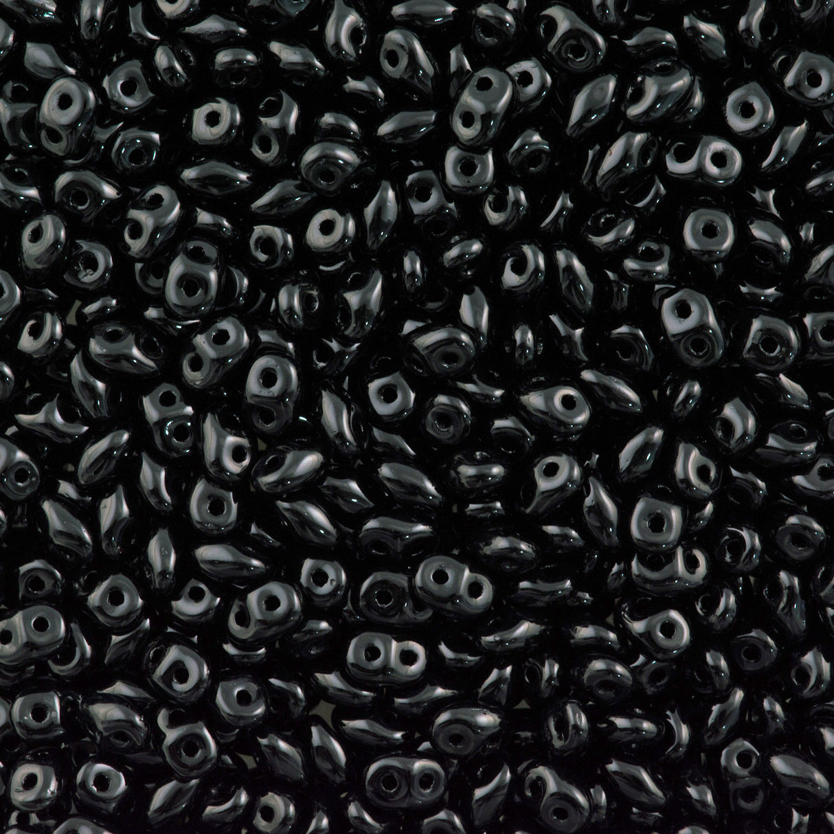 Super Duo 2x5mm Two Hole Beads Jet Black 22g Tube (23980)