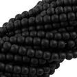 100 Czech 6mm Pressed Glass Round Beads Matte Jet Black (23980M)