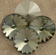 Four TRUE CRYSTAL 12mm Rivoli Black Diamond (215)