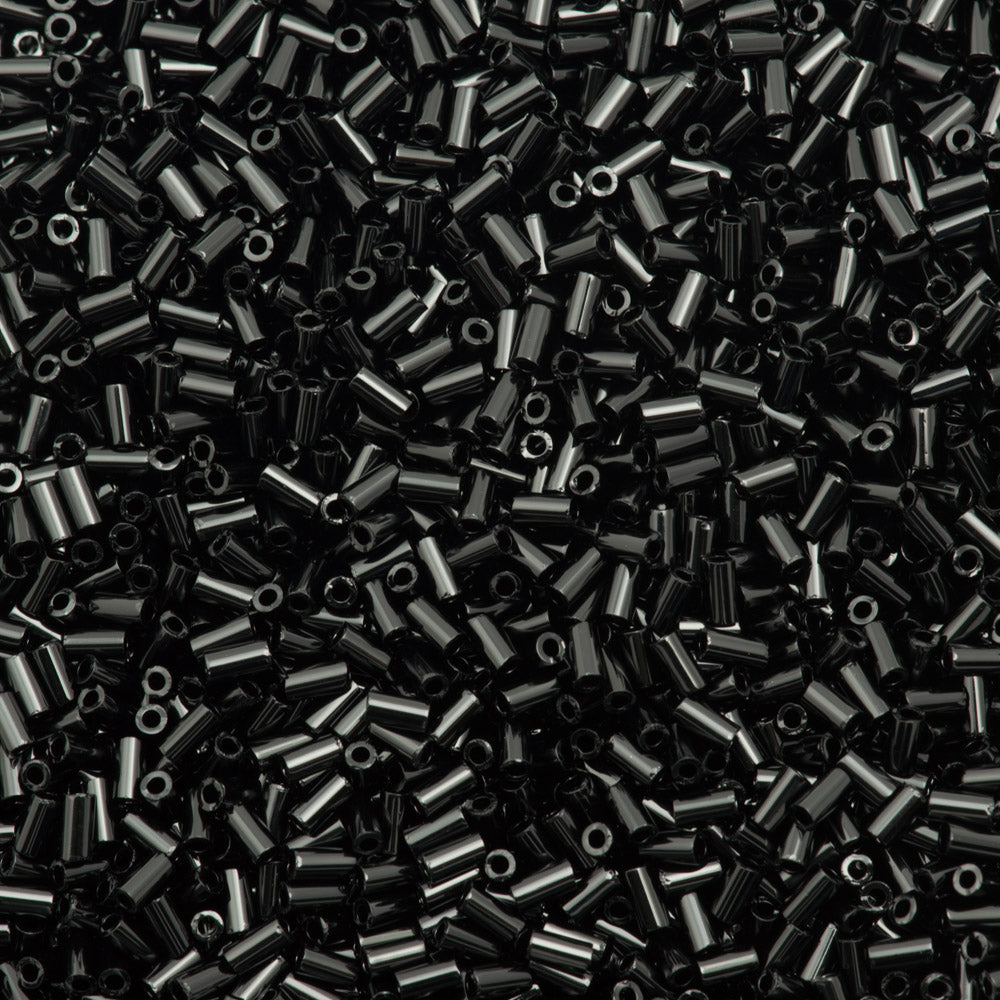 25g Toho 3mm Bugle Bead Opaque Black (49)