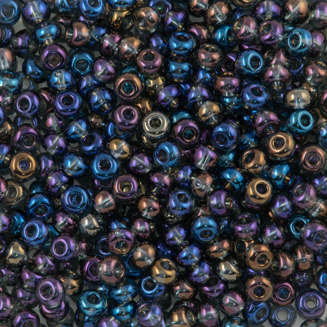 Czech Seed Bead 6/0 Transparent Black Diamond AB (41010)