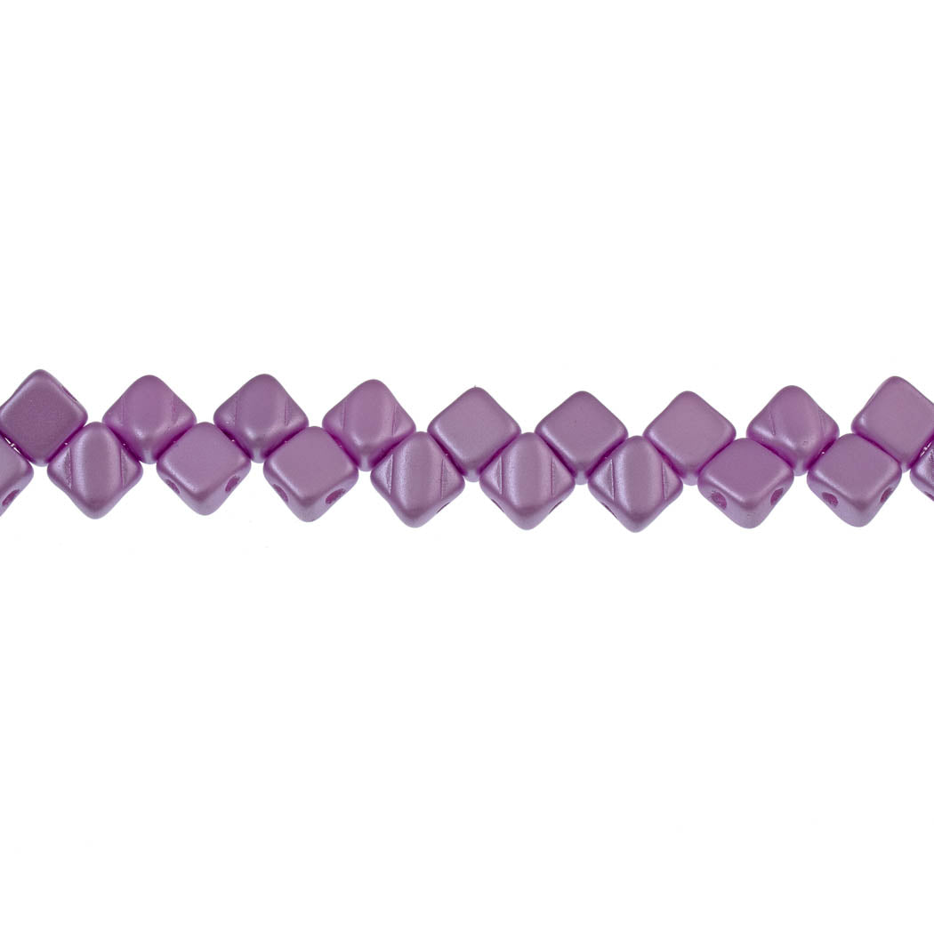 40 Czech Glass 6mm Two Hole Silky Beads Pastel Light Rose (25011)