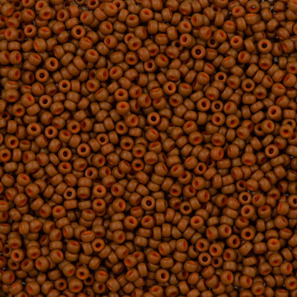 Miyuki Round Seed Bead 11/0 Opaque Matte Dyed Brown Orange (2043)