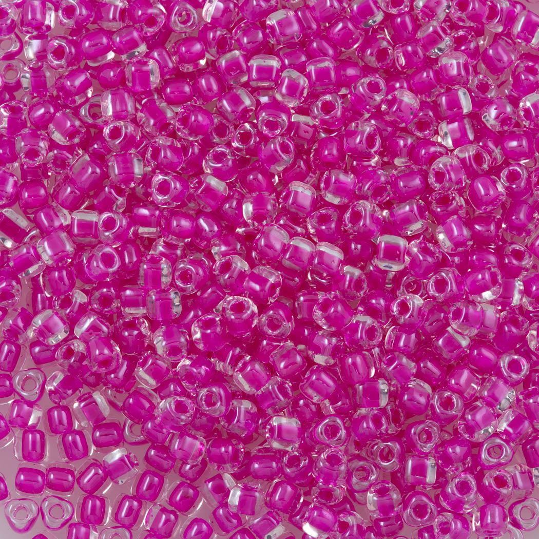 Miyuki Triangle Seed Bead 8/0 Inside Color Lined Fushia (1110)