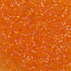 Miyuki Delica Seed Bead 15/0 Transparent Orange AB 2-inch Tube DBS151
