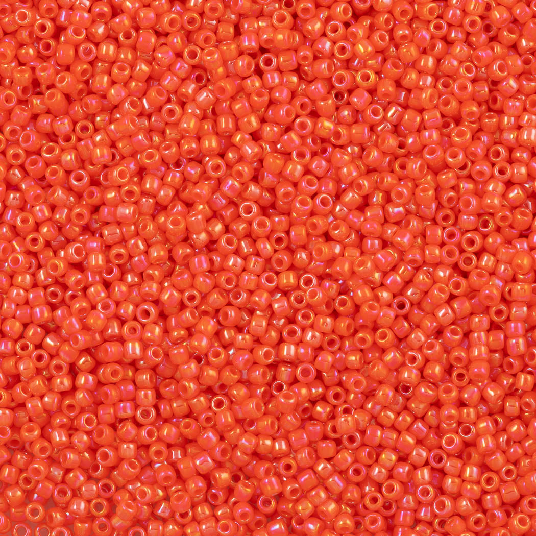 50g Toho Round Seed Bead 11/0 Opaque Coral AB (410)
