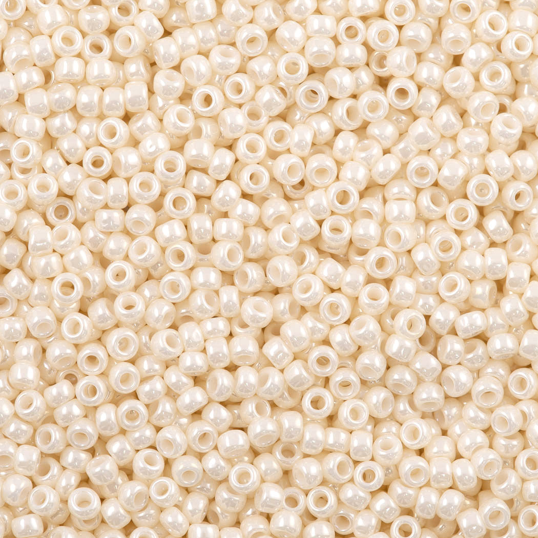 50g Toho Round Seed Bead 8/0 Opaque Luster Light Beige (123L)