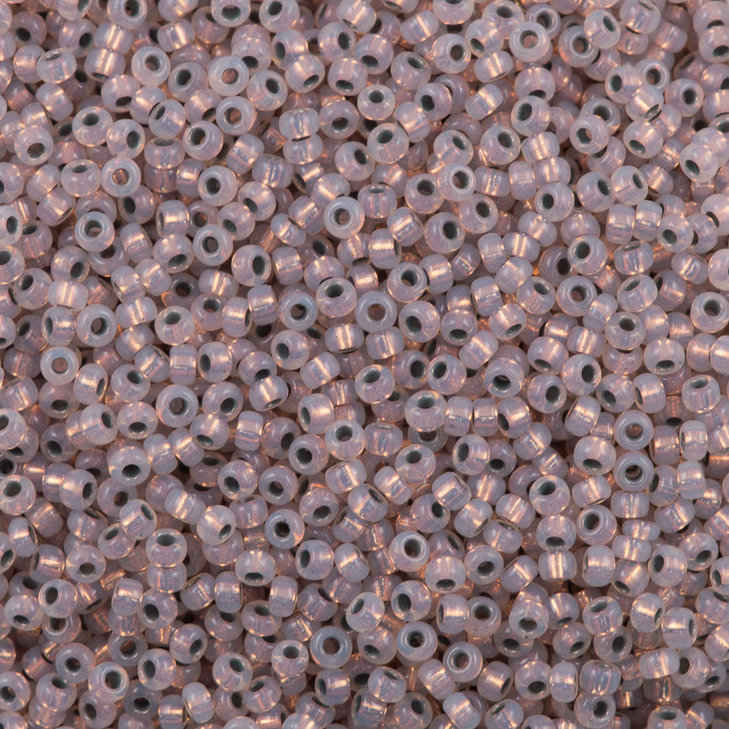 50g Miyuki Round Seed Bead 11/0 Copper Lined Crystal Opal (198)