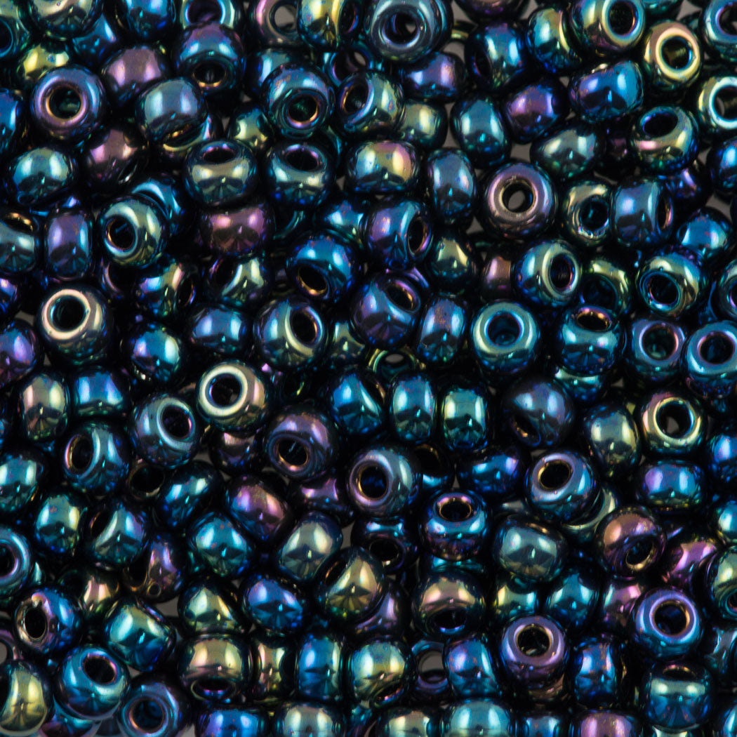 Miyuki Round Seed Bead 8/0 Metallic Purple Green Iris (455)
