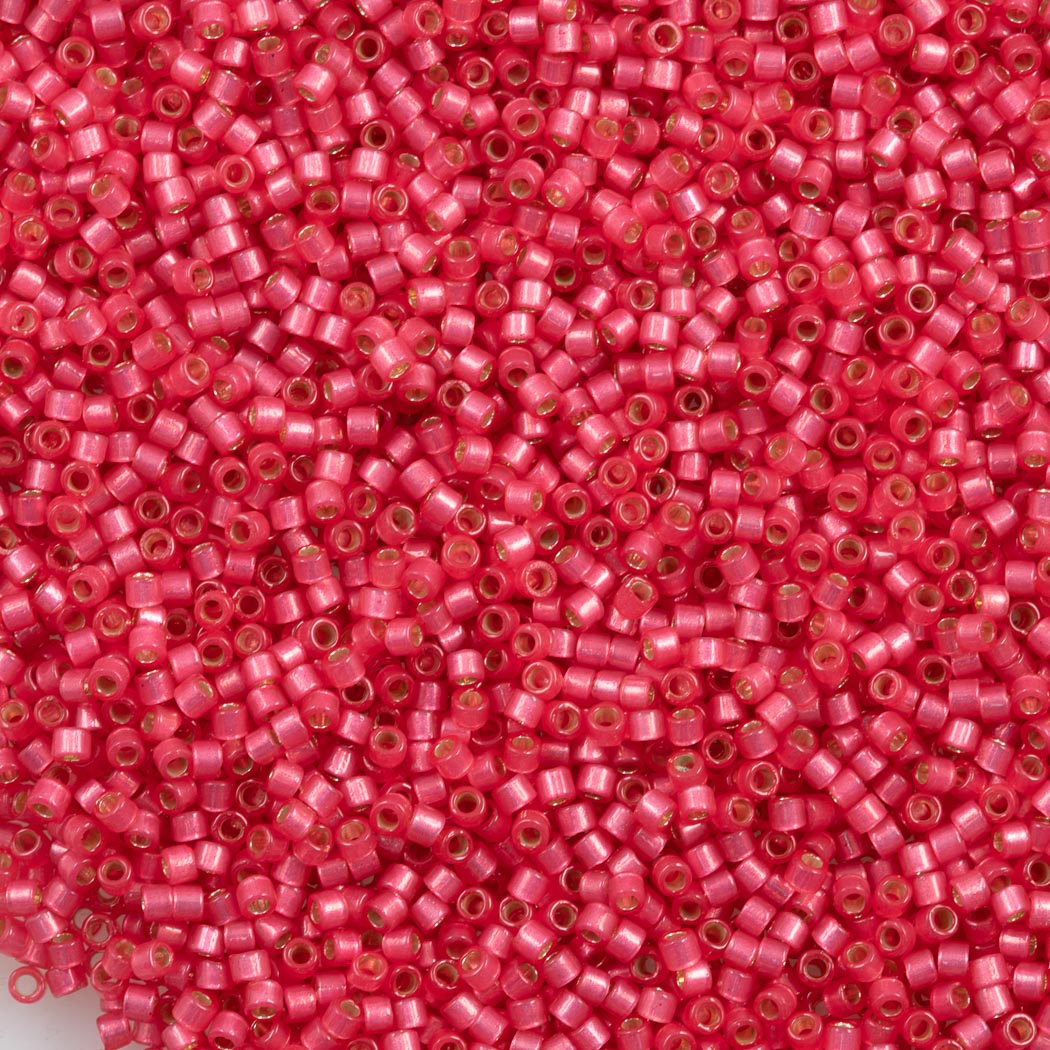 Miyuki Delica Seed Bead 11/0 Duracoat Dyed Semi-Matte Silver Lined Hibiscus DB2175