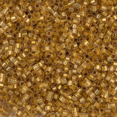 Miyuki Hex Cut Delica Seed Bead 15/0 24kt Gold Lined Crystal 2-inch Tube DBSC33