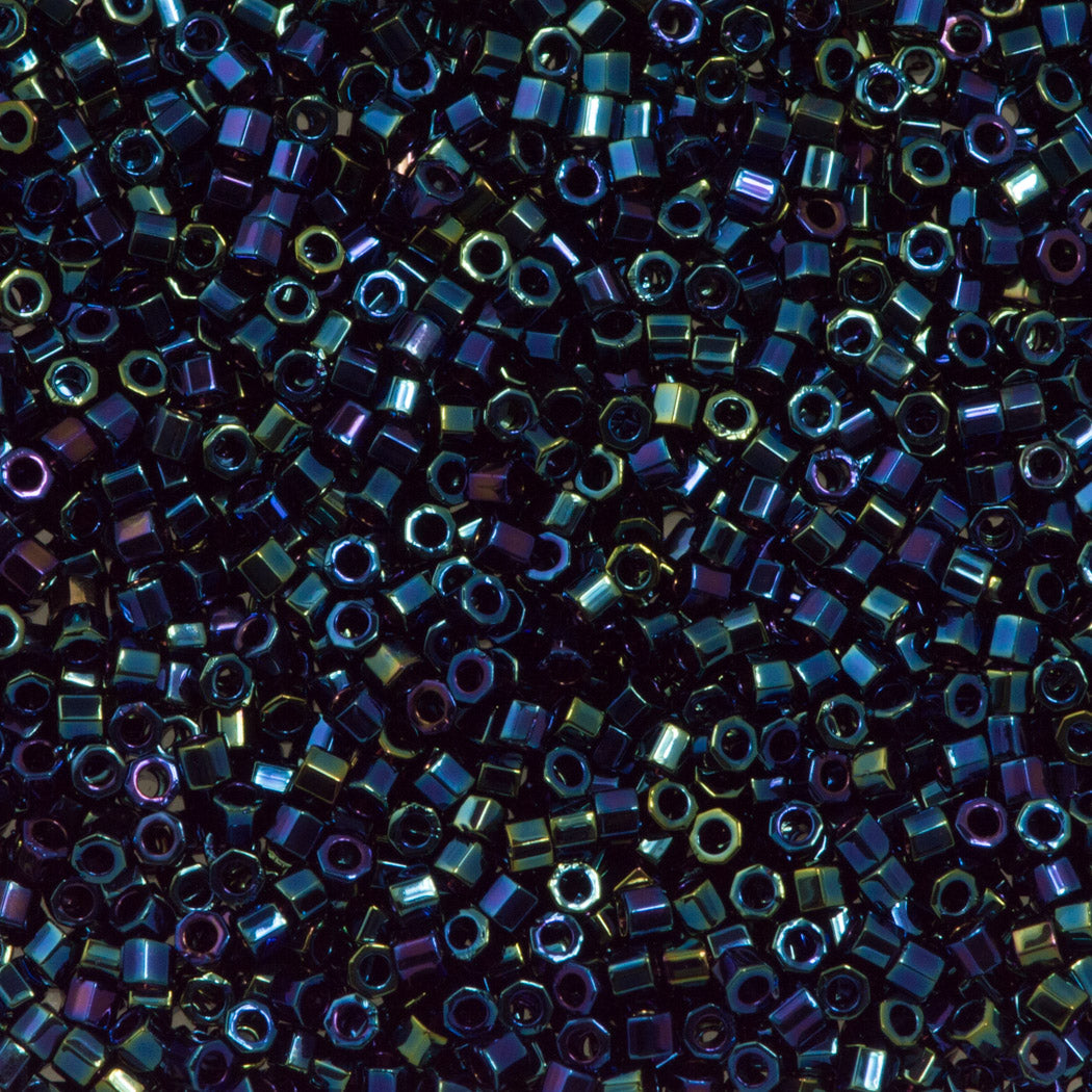 Miyuki Hex Cut Delica Seed Bead 8/0 Blue Iris 2-inch Tube DBLC2