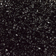 Miyuki Hex Cut Delica Seed Bead 8/0 Glossy Black 2-inch Tube DBLC10