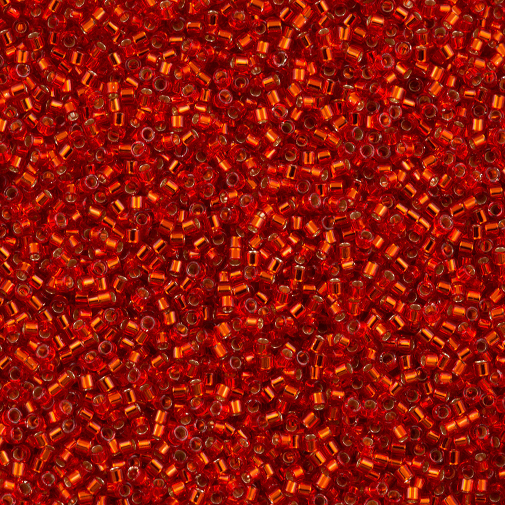 Miyuki Delica Seed Bead 8/0 Silver Lined Red DBL43
