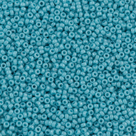 50g Miyuki Round Seed Bead 11/0 Opaque Turquoise Glazed Luster (2470)