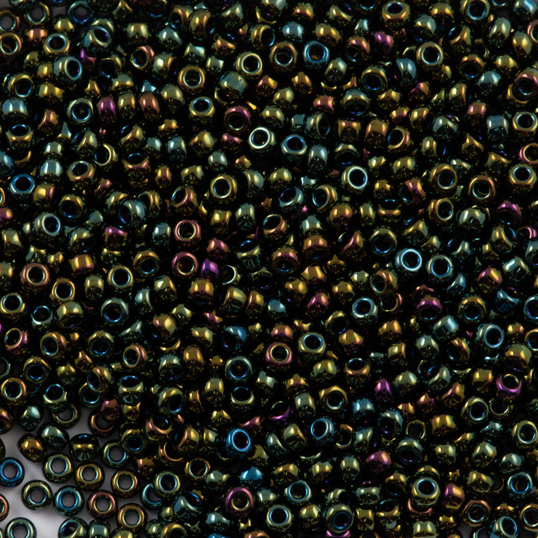 Miyuki Round Seed Beads 8/0 Metallic Green (453)