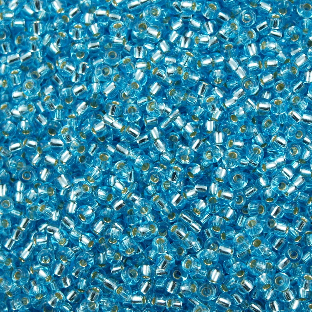 Miyuki Round Seed Bead 8/0 Silver Lined Blue Topaz 22g Tube (18)