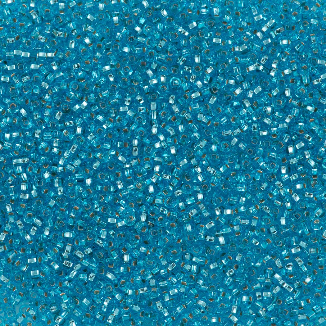 Czech Seed Bead 11/0 Aqua Silver Lined (67010)