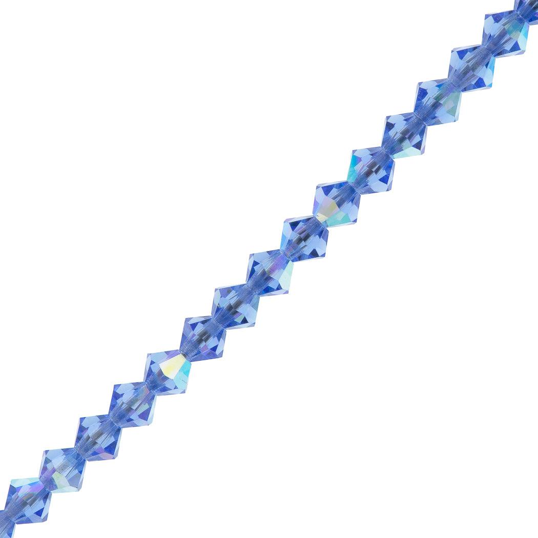 144 Preciosa Crystal 3mm Bicone Bead Sapphire AB (30050AB)