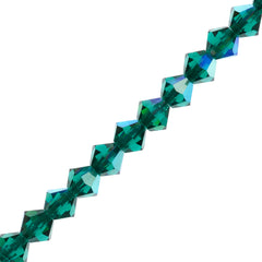 21 Preciosa Crystal 6mm Bicone Bead Emerald AB (50730AB)