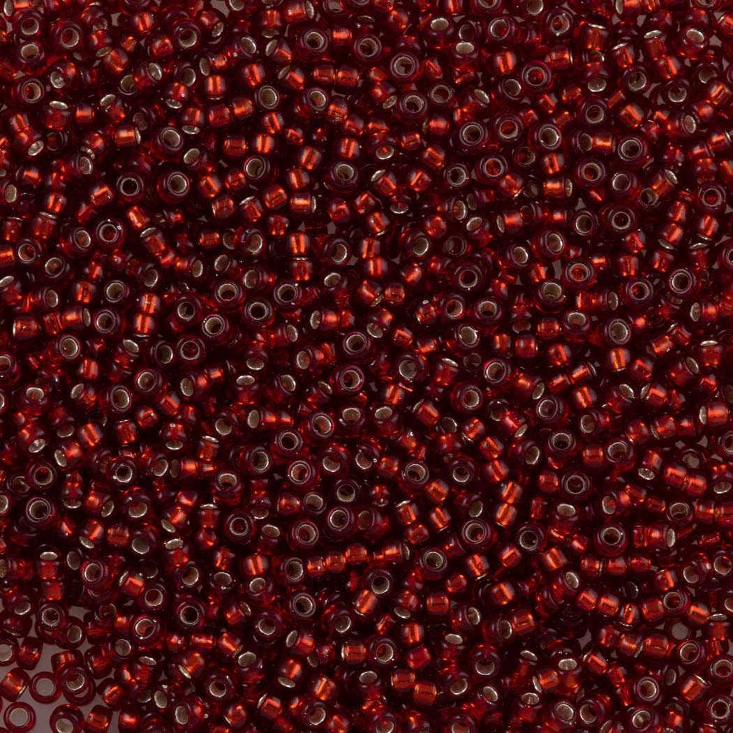 Miyuki Round Seed Bead 15/0 Silver Lined Dark Ruby (11D)