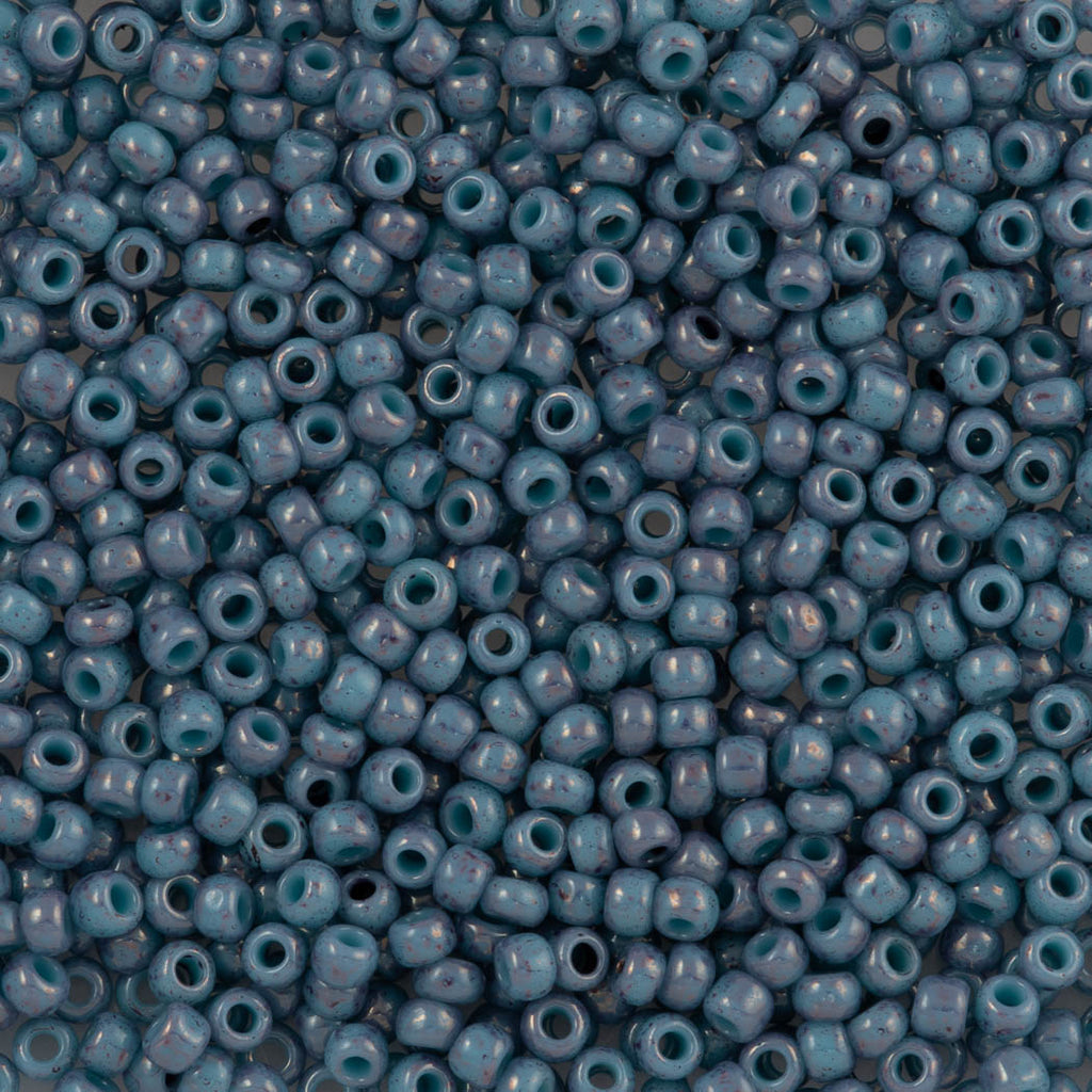 Toho Round Seed Bead 11/0 Opaque Turquoise Amethyst Marbled (1206)