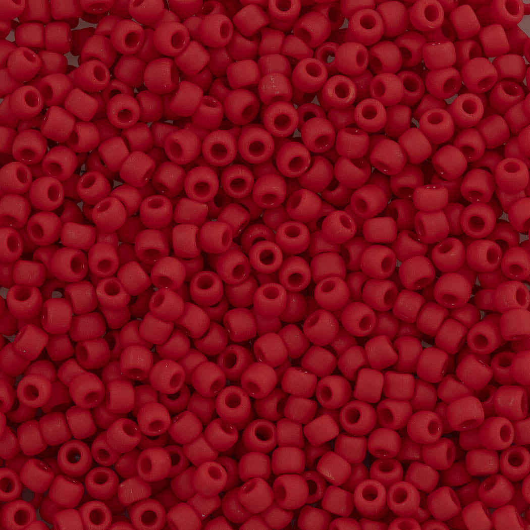 Toho Round Seed Bead 8/0 Opaque Matte Orange Red (45AF)