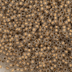 Toho Round Seed Bead 11/0 Inside Color Lined Matte Gold 2.5-inch Tube (989F)
