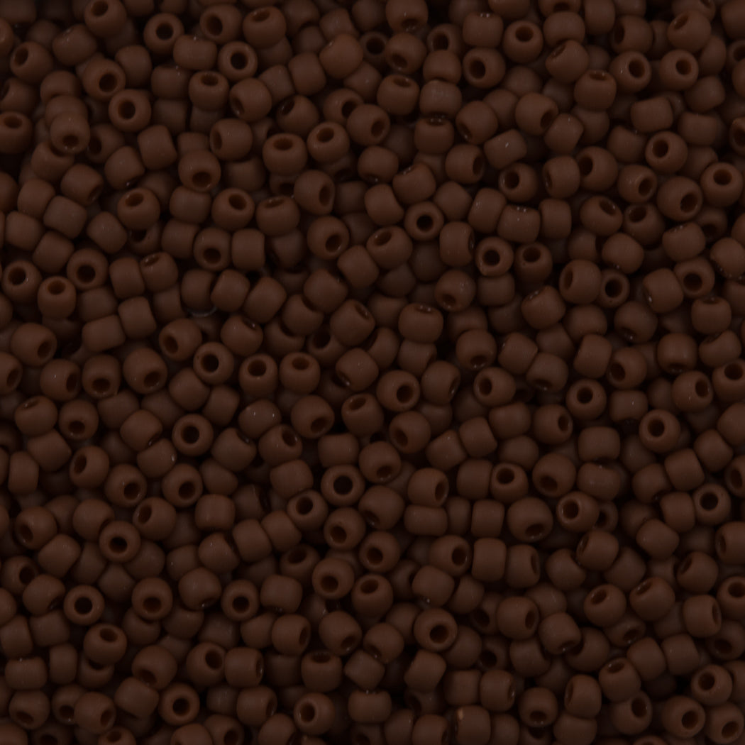 50g Toho Round Seed Bead 11/0 Opaque Matte Brown (46F)