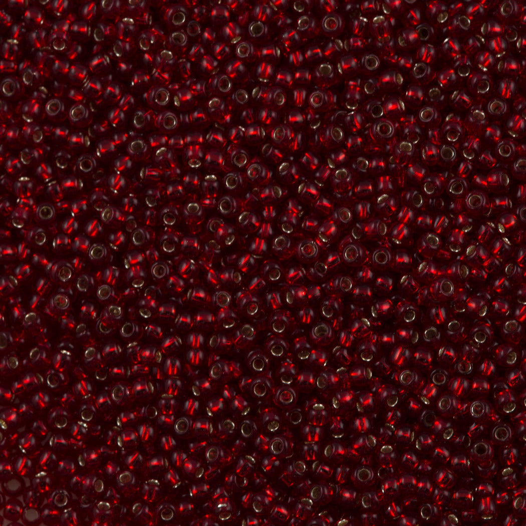 Toho Round Seed Bead 11/0 Silver Lined Dark Garnet (25D)
