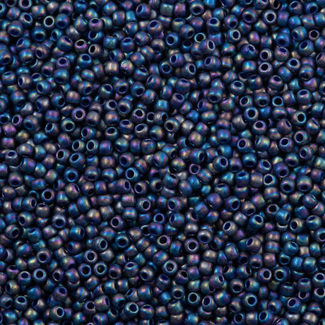 50g Toho Round Seed Bead 8/0 Semi Glazed Navy Blue AB (2637F)