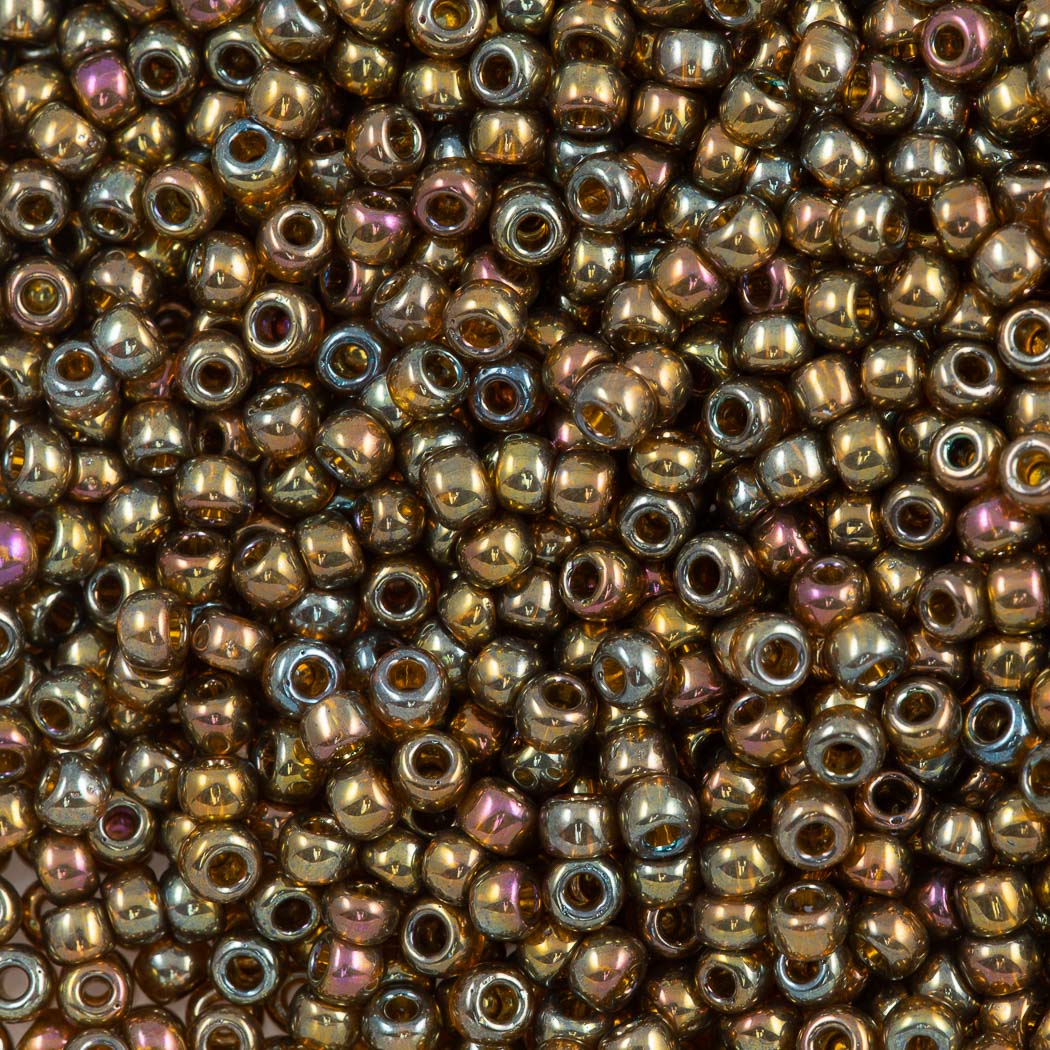 50g Toho Round Seed Bead 8/0 Gold LusteredDarkTopaz (459)