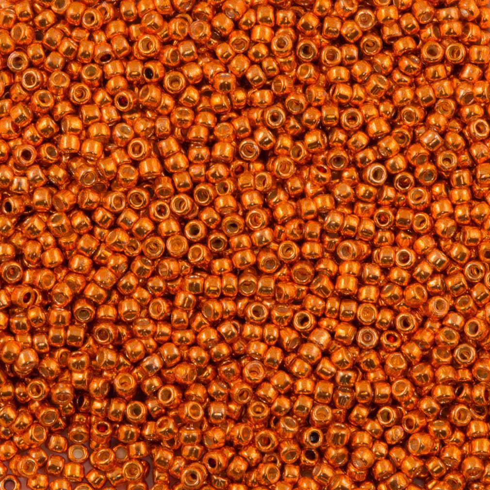 50g Toho Round Seed Beads 11/0 PermaFinish Galvanized Saffron (562PF)
