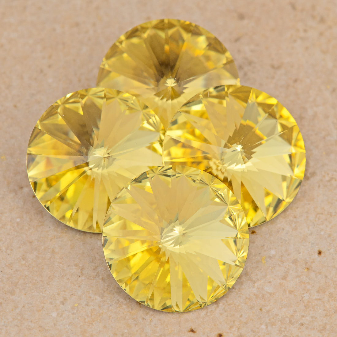 Four TRUE CRYSTAL 14mm Rivoli Dark Jonquil (1407)