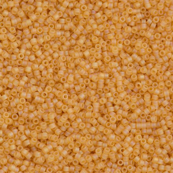 25g Miyuki Delica Seed Bead 11/0 Matte Transparent Light Topaz AB DB852