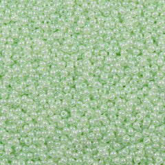 50g Czech Seed Bead 10/0 Opaque Dyed Pearl Pale Green (37152)