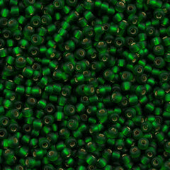 Miyuki Round Seed Bead 6/0 Matte Silver Lined Green 20g Tube (16F)