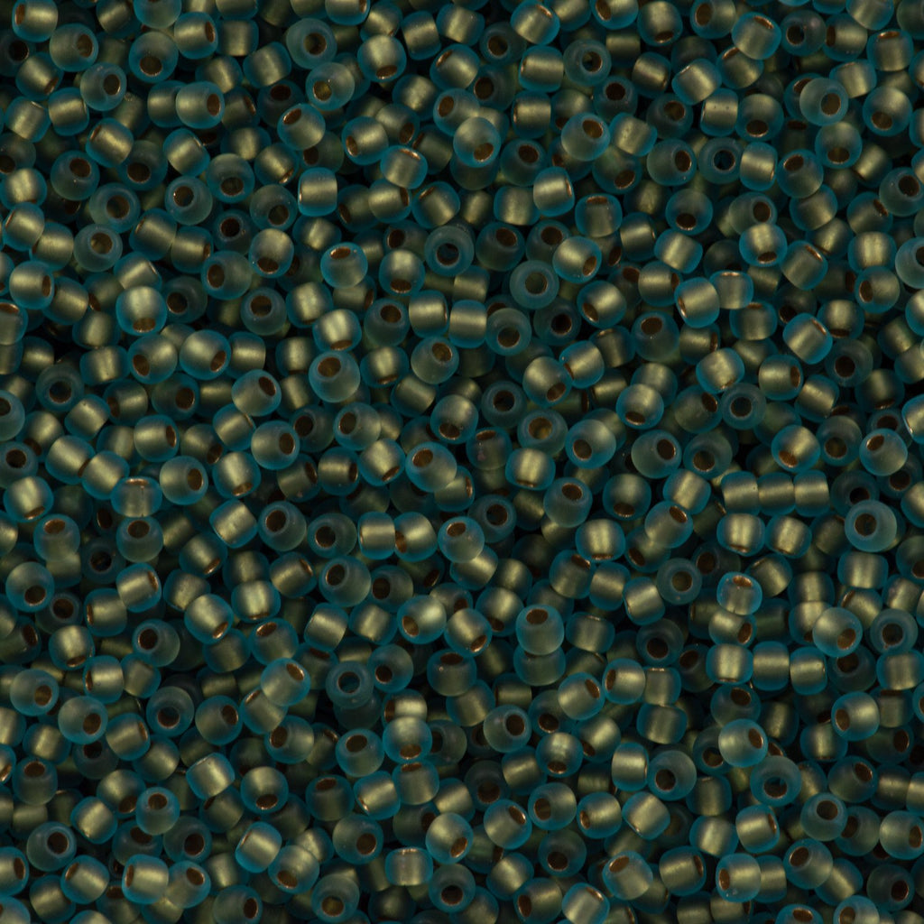 50g toho Round Seed Bead 8/0 Matte Inside Color Lined Gold Aqua AB (995F)