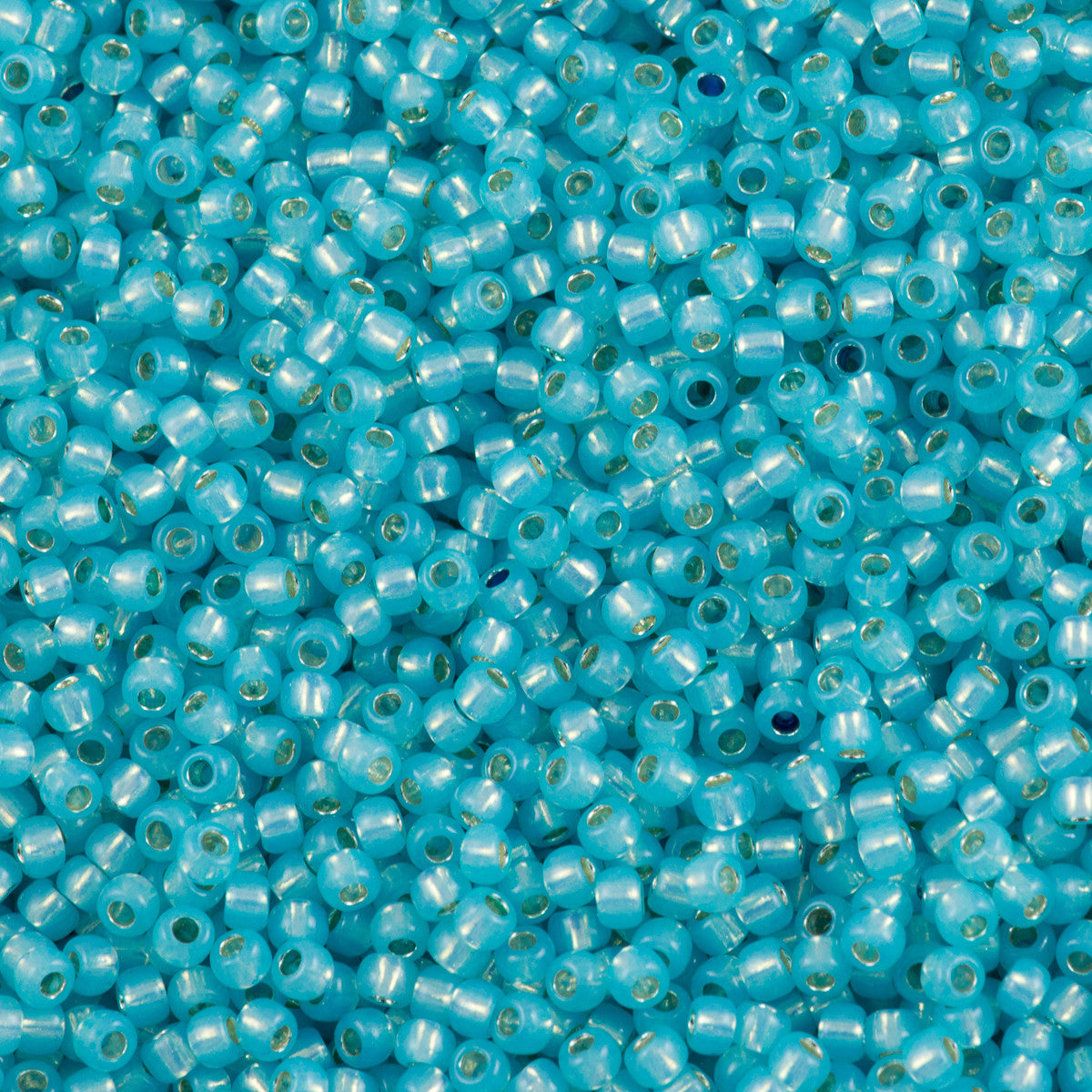 Toho Round Seed Bead 8/0 Silver Lined Milky Aqua 2.5-inch tube (2117)