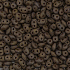Super Duo 2x5mm Two Hole Beads Opaque Olive Senegal 22g Tube (53420BP)