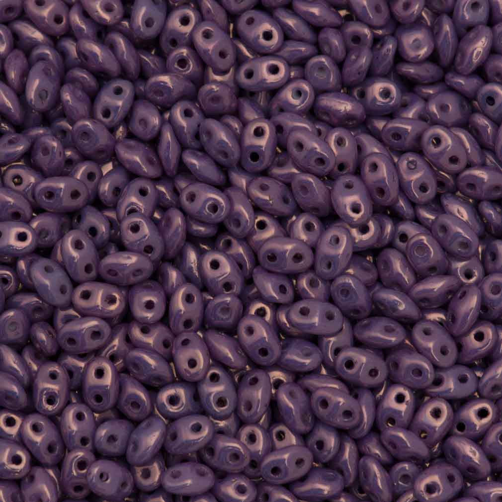 MiniDuo 2x4mm Two Hole Beads Opaque Amethyst Luster 15g (15726P)