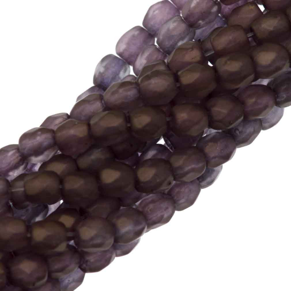 100 Czech Fire Polished 3mm Round Bead Matte Jonquil Bronze (80100BM)