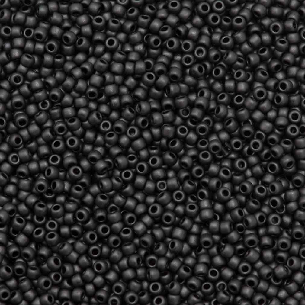 Toho Round Seed Bead 11/0 Semi-Glazed Jet 2.5-inch Tube (2612F)