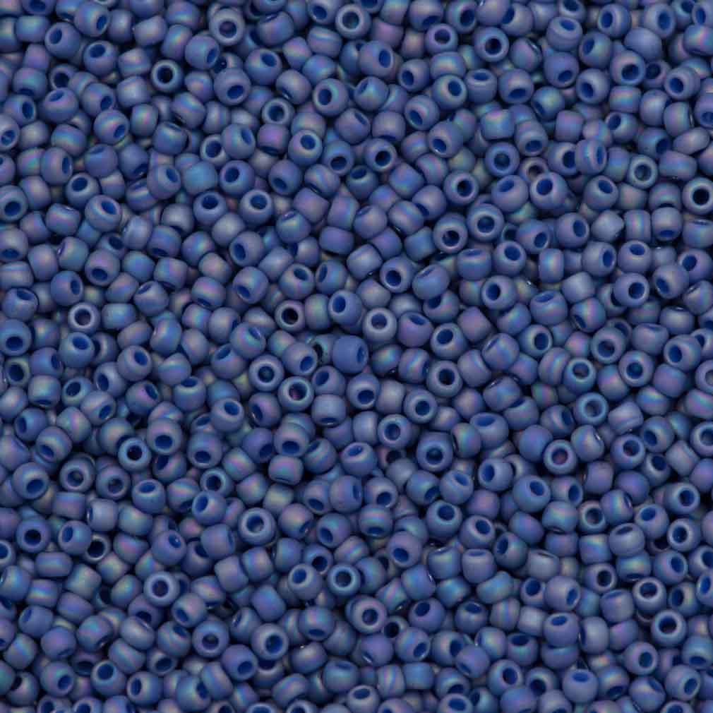 50g Toho Round Seed Bead 11/0 Semi-Glazed Soft Blue AB (2636F)